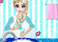 Frozen  Games, Elsa Washing Dishes, Games-kids.com