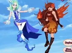 Girl Games, Fire and Ice Dress Up, Games-kids.com