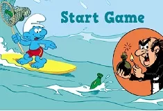 Smurfs Games, Fishing with Surfer Smurfs, Games-kids.com