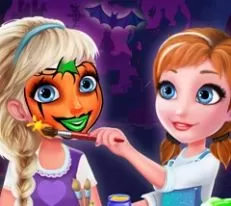 Frozen  Games, Frozen Sisters Halloween Face Art, Games-kids.com