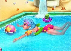 Girl Games, Galaxy Girl Swimming Pool, Games-kids.com