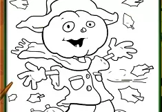 Halloween Games, Halloween Scarecrow Coloring, Games-kids.com