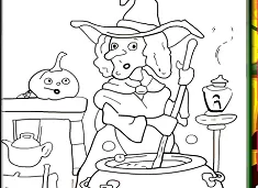 Halloween Games, Halloween Witch Coloring, Games-kids.com