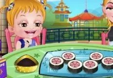 Baby Hazel Games, Hazel and Mom Recipes Sushi Rolls, Games-kids.com