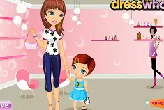 Girl Games, In Nail Salon with Mom, Games-kids.com