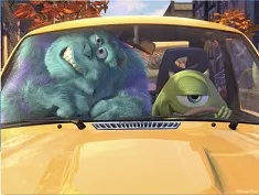 Monster University Games, James and Mike Car Puzzle, Games-kids.com