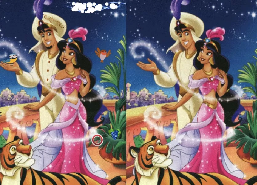 Aladdin Games, Jasmine 10 Differences, Games-kids.com