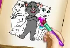 Talking Friends Games, Kitty Coloring Book, Games-kids.com