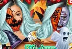 Celebrities Games, Kylie Jenner Halloween Face Art, Games-kids.com