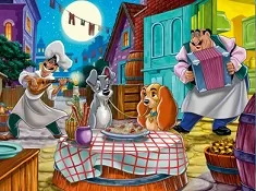 Puzzle Games, Lady and Tramp Romantic Puzzle, Games-kids.com