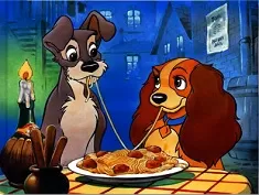 Puzzle Games, Lady and Tramp Spaghetti Puzzle, Games-kids.com