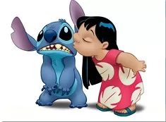 Puzzle Games, Lilo Kisses Stitch Puzzle, Games-kids.com