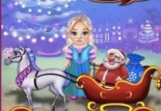 Frozen  Games, Little Elsa Clean Christmas Carriage, Games-kids.com