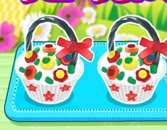 Cooking Games, Make Flower Basket Cupcake, Games-kids.com