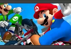 Mario Games, Mario and Luigi Motorbike Puzzle, Games-kids.com