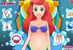 Little Mermaid Games, Mermaid Ariel Give Birth to a Baby, Games-kids.com