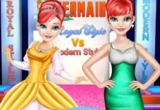 Little Mermaid Games, Mermaid Royal vs Modern Style, Games-kids.com