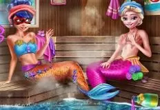 Frozen  Games, Mermaids BFFs Realife Sauna, Games-kids.com