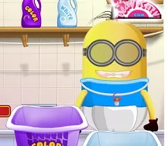 Minion Games, Minion Baby Washing Clothes, Games-kids.com