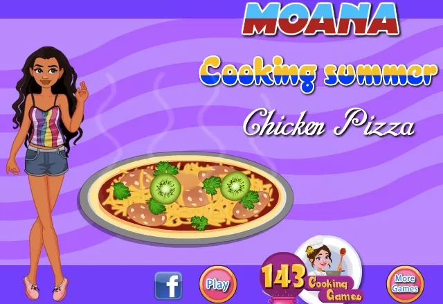 Moana Games, Moana Cooking Summer Chicken Pizza, Games-kids.com