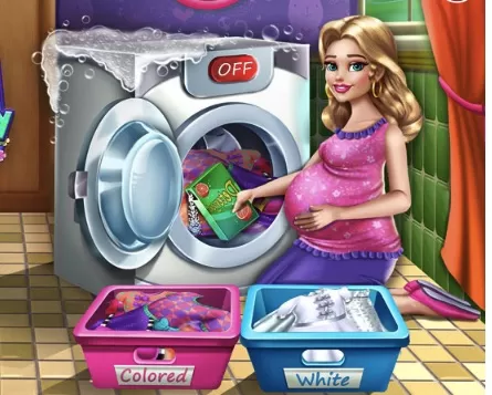 Girl Games, Mom Washing Laundry, Games-kids.com