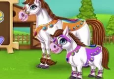 Animal Games, Mommy Horse and her Little Baby, Games-kids.com