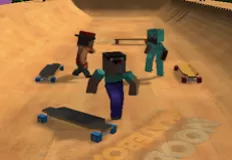 Minecraft Games, Noob and Pro Skateboarding, Games-kids.com