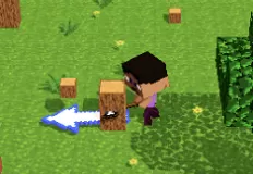 Minecraft Games, Noob Lumberjack Simulator, Games-kids.com