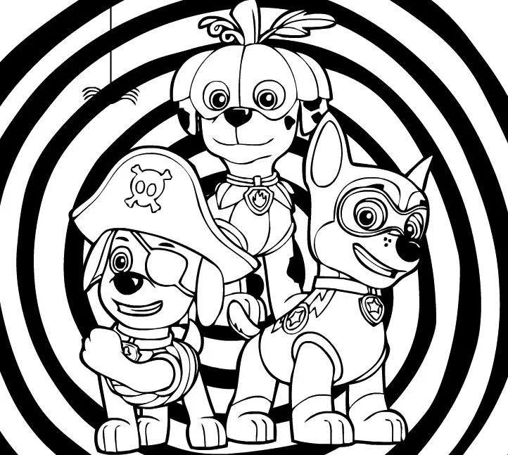 paw patrol halloween coloring pages