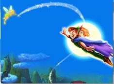 Tinkerbell Games,  Peter Pan and Wendy Flying Puzzle, Games-kids.com