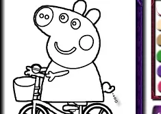 Peppa Pig Games, Piggy on Bike Coloring, Games-kids.com