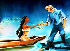 Pocahontas Games, Pocahontas and John Smith Puzzle, Games-kids.com