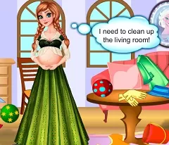 Frozen  Games,  Pregnant Anna Room Cleaning, Games-kids.com