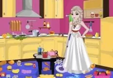 Frozen  Games, Princess Elsa Kitchen Cleaning, Games-kids.com