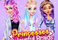 Princess Games, Princesses Colorful Braids And Pedicure, Games-kids.com