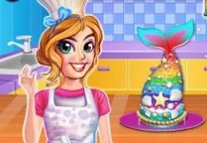 Cooking Games, Rainbow Mermaid Cake, Games-kids.com