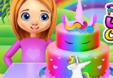 Cooking Games, Rainbow Unicorn Cake Cooking, Games-kids.com