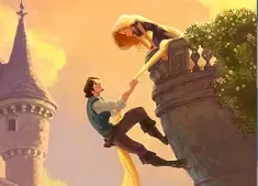 Rapunzel Games, Rapunzel and Flynn Balcony Puzzle, Games-kids.com