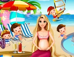 Rapunzel Games, Rapunzel Pregnant at the Beach, Games-kids.com