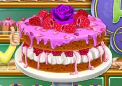 Cooking Games, Rosewater and Raspberry Sponge Cake, Games-kids.com