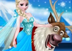 Frozen  Games, Rudolph and Elsa in the Frozen Forest, Games-kids.com