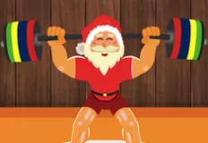 Christmas Games, Santa Claus Weightlifter, Games-kids.com