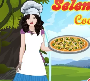 Cooking Games, Selena Gomez Cooking Hummus Pizza, Games-kids.com