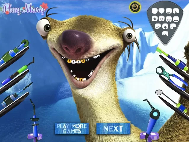 Ice Age Games, Sid at the Dentist, Games-kids.com