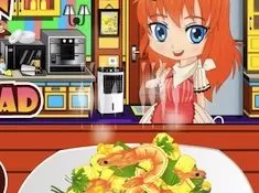 Cooking Games, Spicy Corn and Shrimp Salad, Games-kids.com