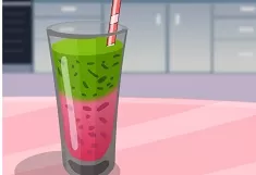 Cooking Games, Strawberry Kiwi Double Decker Smoothie, Games-kids.com