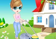 Girl Games, Summer Job Mowing, Games-kids.com