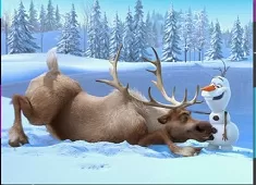 Frozen  Games, Sven and Olaf Playing Puzzle, Games-kids.com