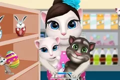 Talking Friends Games, Talking Angela and Kids at Shopping, Games-kids.com