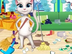 Talking Friends Games,  Talking Angela Cleaning Room, Games-kids.com